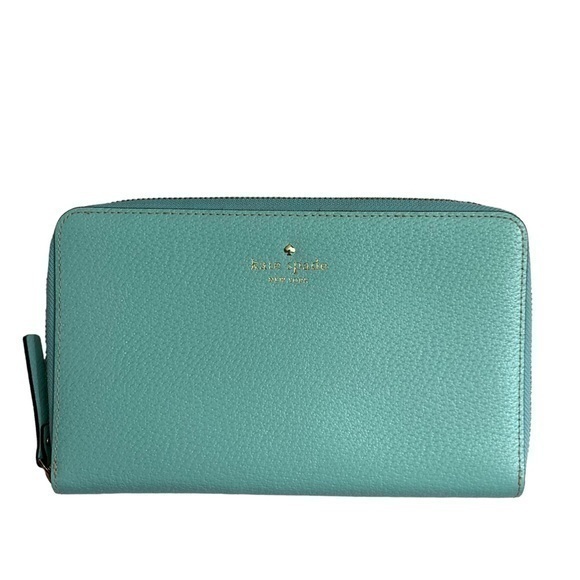 Kate Spade Aqua Blue Or Green Organizer Clutch Wallet